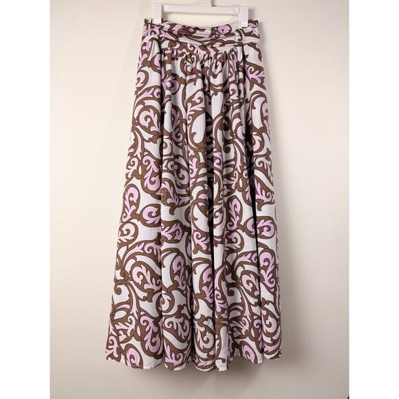 Cato Dresses & Skirts - Cato Parisian Cafe Orchid Bouq Maxi Skirt Pink Brown XL NWT Pockets Garden Party